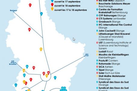 Die Karte mit den teilnehmenden Firmen und Institutionen