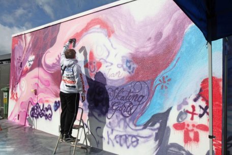  Auch die Graffiti-Kunst war als Teil der „Urban Culture“ beim Event „Sk8ing Girls“ vertreten