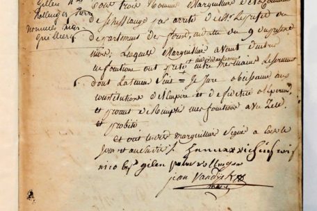 Ein Dekret von Jean Vandyck aus dem Jahr 1807