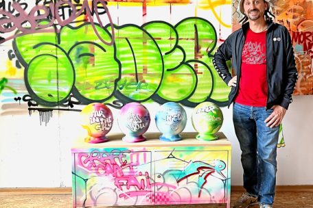 Olivier Sader alias „Skillz graffiti“ hat sich des außergewöhnlichen Kunstprojekts angenommen