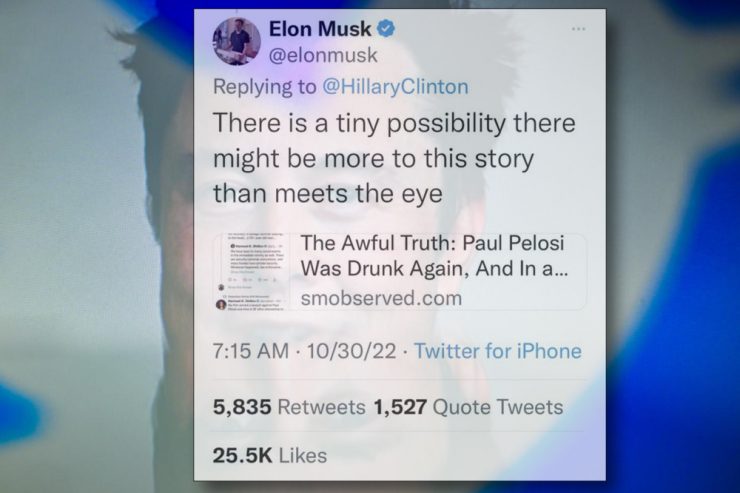 Medien / Kritiker sehen sich bestätigt: Elon Musk verbreitet Verschwörungstheorie auf Twitter