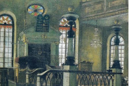 Innenausstattung der ersten Synagoge Luxemburgs, gemalt vom späteren Shoah-Opfer Guido Oppenheim
