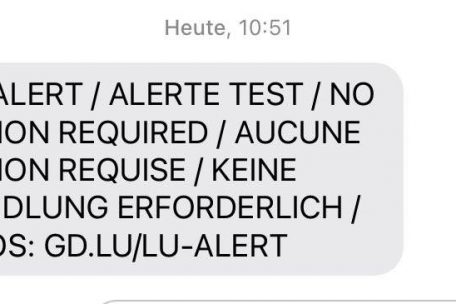 Ein Screenshot der am Sonntag verschickten Warnung.