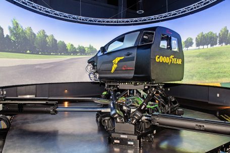 In Colmar-Berg wurde ein Fahrsimulator zum Testen neuer Reifen-Prototypen installiert
