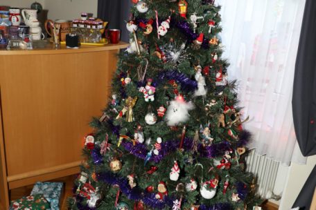 Natürlich ist auch der Weihnachtsbaum bei Martine reichlich geschmückt