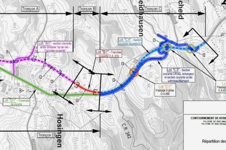 Geplanter Verlauf der Umgehung von Hosingen