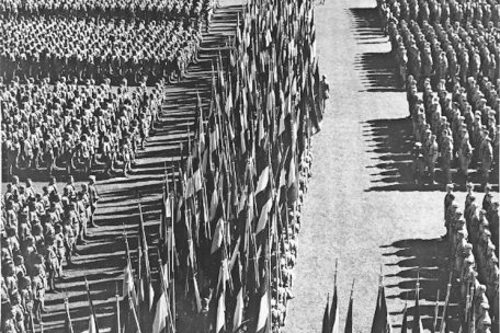 Reichsparteitag der NSDAP 1936: Aufmarsch der HJ im Stadion in Nürnberg. An dieser Nazi-Veranstaltung nahmen auch die Begründer der „Luxemburger Volksjugend“ teil.