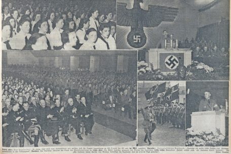20. April 1941: Gauleiter Simon feiert Hitlers Geburtstag mit der „Luxemburger Volksjugend“ in der Limpertsberger Ausstellungshalle