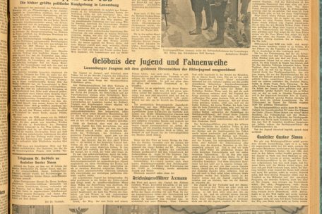 Übernahme der „Luxemburger Volksjugend“ in die Hitler-Jugend am 1. Juni 1941 auf dem Knuedler