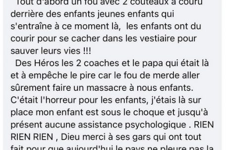 Ein angeblicher Augenzeuge machte diesen Kommentar auf der Facebook-Seite von Essentiel