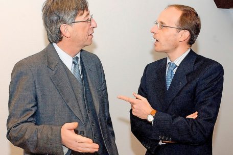 Ein Bild aus besseren CSV-Tagen: Jean-Claude Juncker und Luc Frieden im Januar 2003
