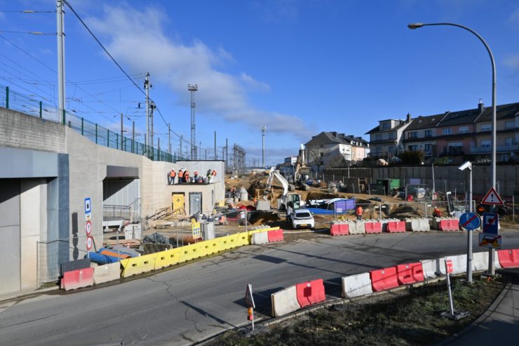 Tram-Baustelle auf Howald / Koordinationsprobleme verzögerten die Bauarbeiten – Rangwee ab dem 12. März wieder geöffnet