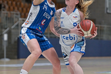 Nora Hermes (in Weiß) und die Résidence wissen, dass sie im Halbfinale gegen Düdelingen nicht chancenlos sein werden