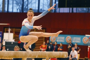 Kunstturnen / Céleste Mordenti kommt bei der EM mit einem blauen Auge davon