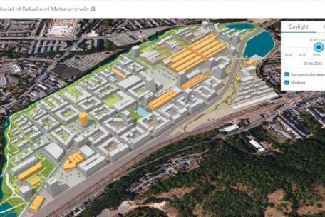 Arbeitswerkzeug: Das neue 3D-Modell kann u.a. die Sonneneinstrahlung und somit den Schattenraum simulieren