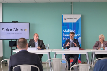 Christophe Timmermans, Franz Fayot und Sasha Baillie (v.l.n.r.)