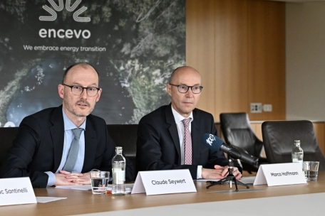 Encevo-SEO Claude Seywert und der Aufsichtsrats-Vorsitzende Marco Hoffmann präsentieren die Bilanz des Konzerns