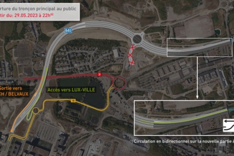 Bis zum Abschluss der Arbeiten am Autobahnkreuz Raemerich gelten die obenstehenden Umleitungen