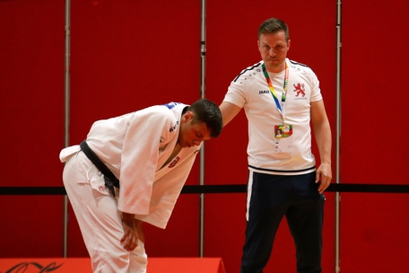Judoka Claudio dos Santos und Trainer Jasper Huitsing