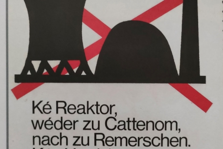 Ein Protestplakat der LSAP-Sektion Remerschen 