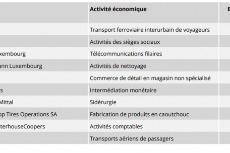 Die zehn größten Arbeitgeber des Landes zu Beginn des Jahres 2023 (die Teilnahme der Firmen im Ranking ist freiwillig – manche Unternehmen können also fehlen) 