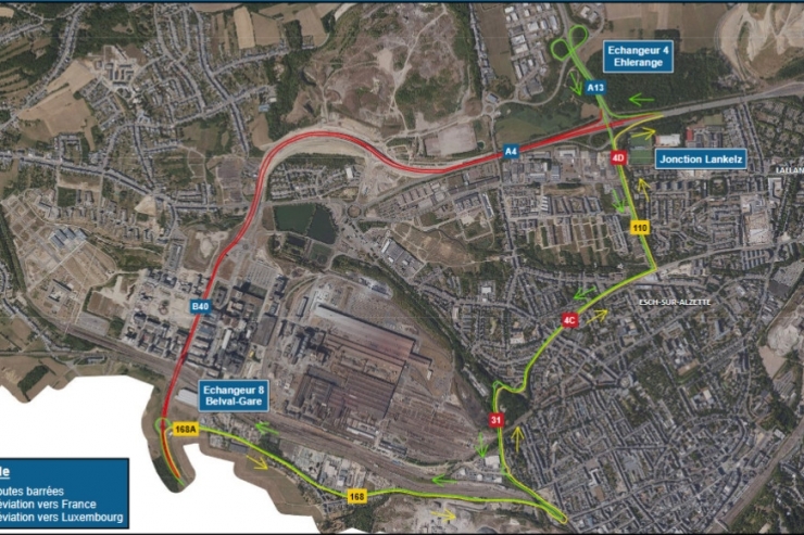Esch/Belval / Straßensperrung: Micheville-Verbindung geht in nächste Bauphase über