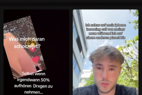 Bilder von Menschen, die Drogen nehmen und sich dabei filmen, sind auf TikTok frei für jeden zugänglich