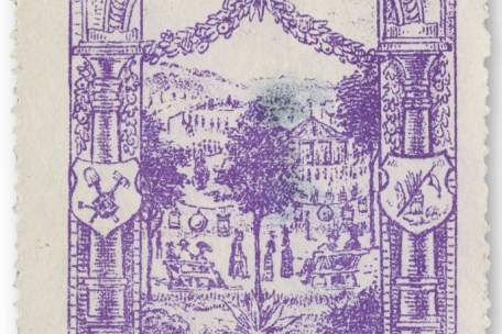 Vignette réalisée par l’employeur dessinateur de l’Arbed, Edmond Siegel, à l’occasion du parc du Galgenberg en septembre 1912