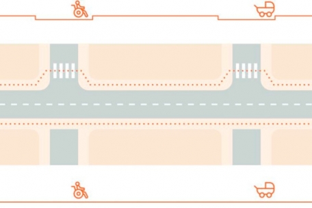 Der Fußgänger kann bei einem durchgehenden Bürgersteig ohne Unterbrechung die Straße überqueren 