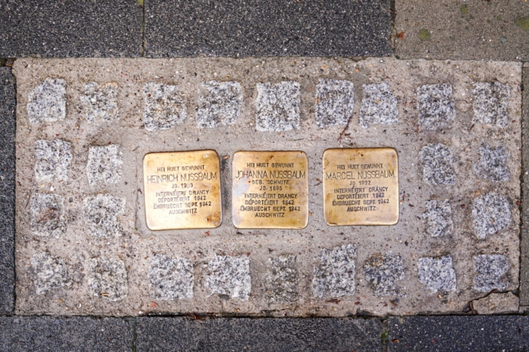 Stolpersteine in Esch (10) / Die Metzgerfamilie Nussbaum-Schmitz und ihre Deportation nach Drancy und Auschwitz