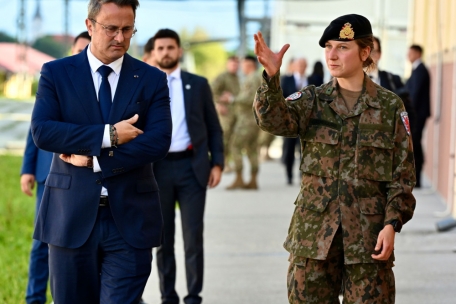 Xavier Bettel im Gespräch mit Peloton-Chefin Audrey