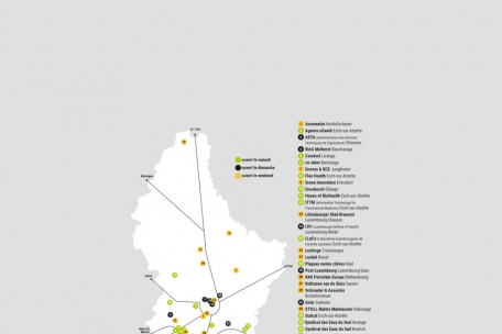 Die Karte mit den teilnehmenden Firmen und Institutionen