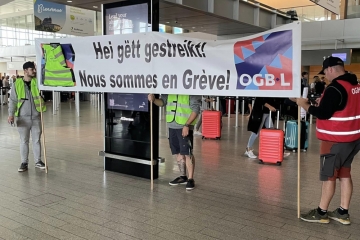 Dritter Tag / Am Samstag haben die Streikenden von Cargolux am Findel über ihre Ziele informiert