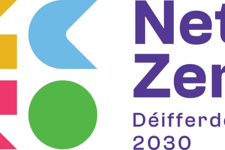  Energie, Abfall, Infrastruktur und Natur spiegeln sich in stilisierter Form in den vier Buchstaben des Wortes „Zero“ wider