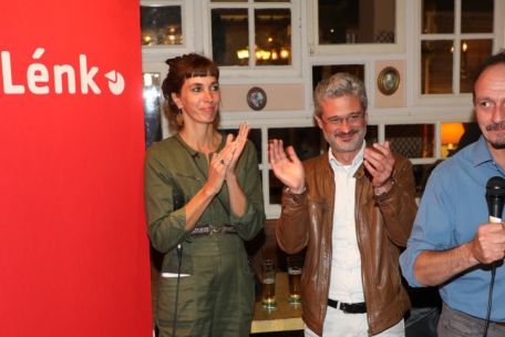 Nathalie Oberweis, David Wagner und Marc Baum (déi Lénk)
