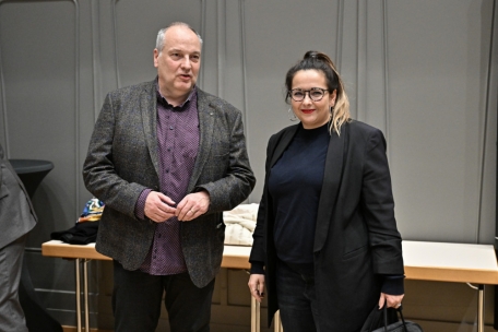 Georges Merenz und OGBL-Präsidentin Nora Back beim Neujahrsempfang der FNCTTFEL Anfang dieses Jahres