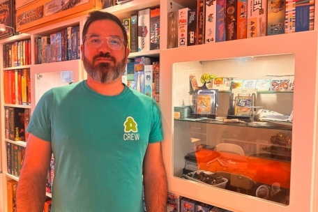 Es versteht sich fast von selbst, dass der Vizepräsident der „Spillfabrik“, Jean-Claude Pellin, selbst auch viele Spiele besitzt