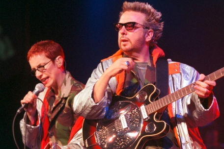 Das britische Popduo „Eurythmics“, Annie Lennox (l.) und Dave Stewart, im Jahr 1999 in Köln