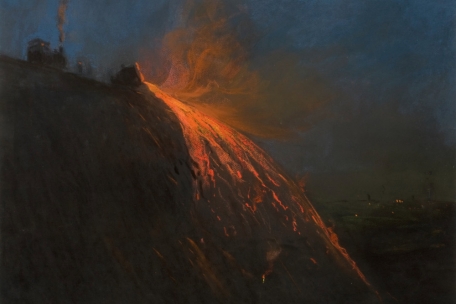 Herman Heijenbrock, &bdquo;D&eacute;versement de laitier sur crassier&ldquo;, n.d. pastel, 45 x 61 cm &copy; Collection du Museum Helmond (NL)