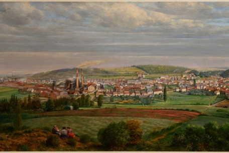 Fran&ccedil;ois Ponsin, &bdquo;Vue d&rsquo;Audun&ldquo;, 1914, huile sur toile, 73 x 138 cm &copy; Collection de la Commune d&rsquo;Audun-le-Tiche