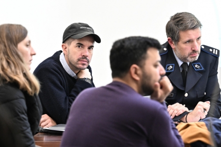 Universitätsprofessor Markus Miessen und Polizei-Regionaldirektor Tom Didlinger 
