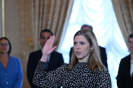 Elisabeth Margue (CSV): Justizministerin, delegierte Ministerin für die Beziehungen zum Parlament, delegierte Ministerin für Medien und Kommunikation