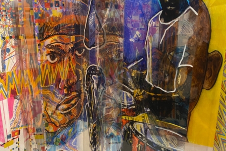 Un mobile intitulé „Jazz“, qui rappelle un motif musical qui a accompagné la carrière de Marc Henri Reckinger mais aussi son expérience cubiste