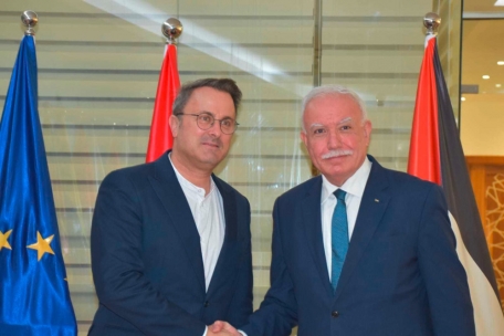 Unter Amtskollegen: Xavier Bettel mit Riad al-Malki, Außenminister der Palästinensischen Autonomiegebiete