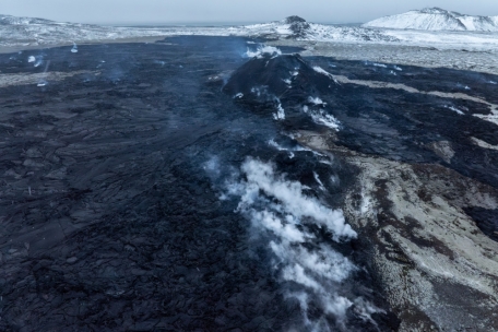Das war am 21.12.2023: Ein Blick auf die dampfende Vulkanspalte auf der isländischen Halbinsel Reykjanes