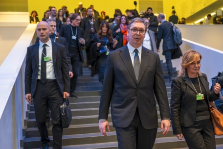 Der serbische Präsident Aleksandar Vucic am 17. Januar während des Jahrestreffens des Weltwirtschaftsforums (WEF) in Davos