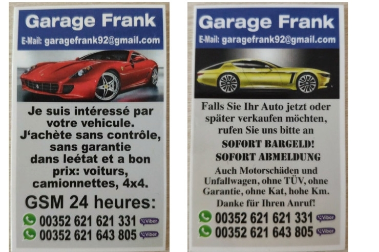 Autohandel  / Zwielichtige Geschäfte: Ungewollte Werbung für den Kauf des eigenen Pkws 