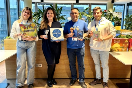 Die vier Gewinner des Turniers (v.l.n.r.): Sofia Petrogiannou, Laura Gil Besada, Ivica Ignjatovic und Andres Barragan