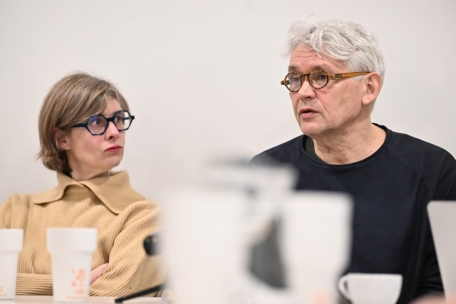 Fordern Waffenstillstand: Magali Paulus (CELL) und Claude Grégoire (Comité pour une paix juste au Proche-Orient)