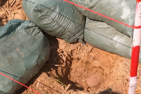 Die Streubombe ist ein kugelrunder Sprengsatz, der mit weiteren kleineren Bleikugeln gefüllt ist. Bei der Explosion fügen diese als auch die äußere Hülle schwere Verletzungen zu. Streumunition liegt in einer Tiefe von bis zu 50 cm begraben und kann von Bauern beim Umpflügen zum Explodieren gebracht werden – mit tödlichen Folgen.